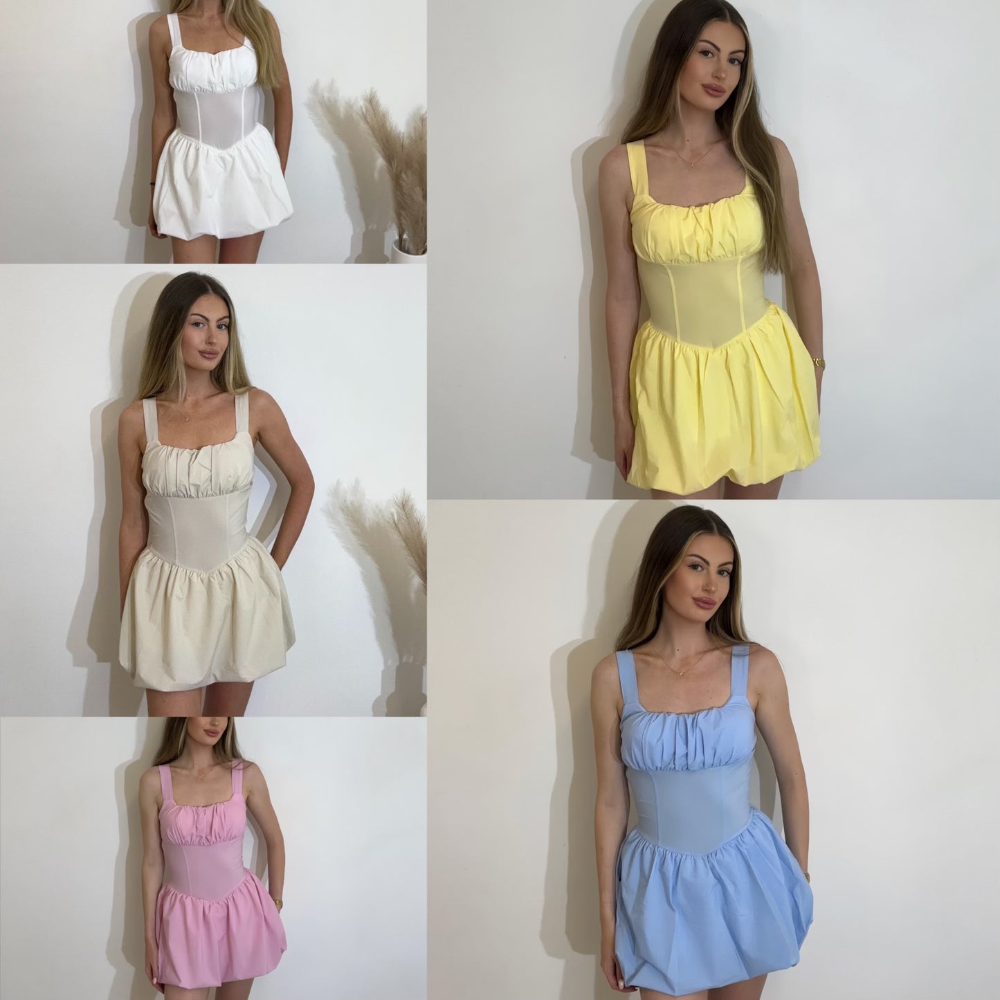 Sleeveless Puff Ball Mini Dress