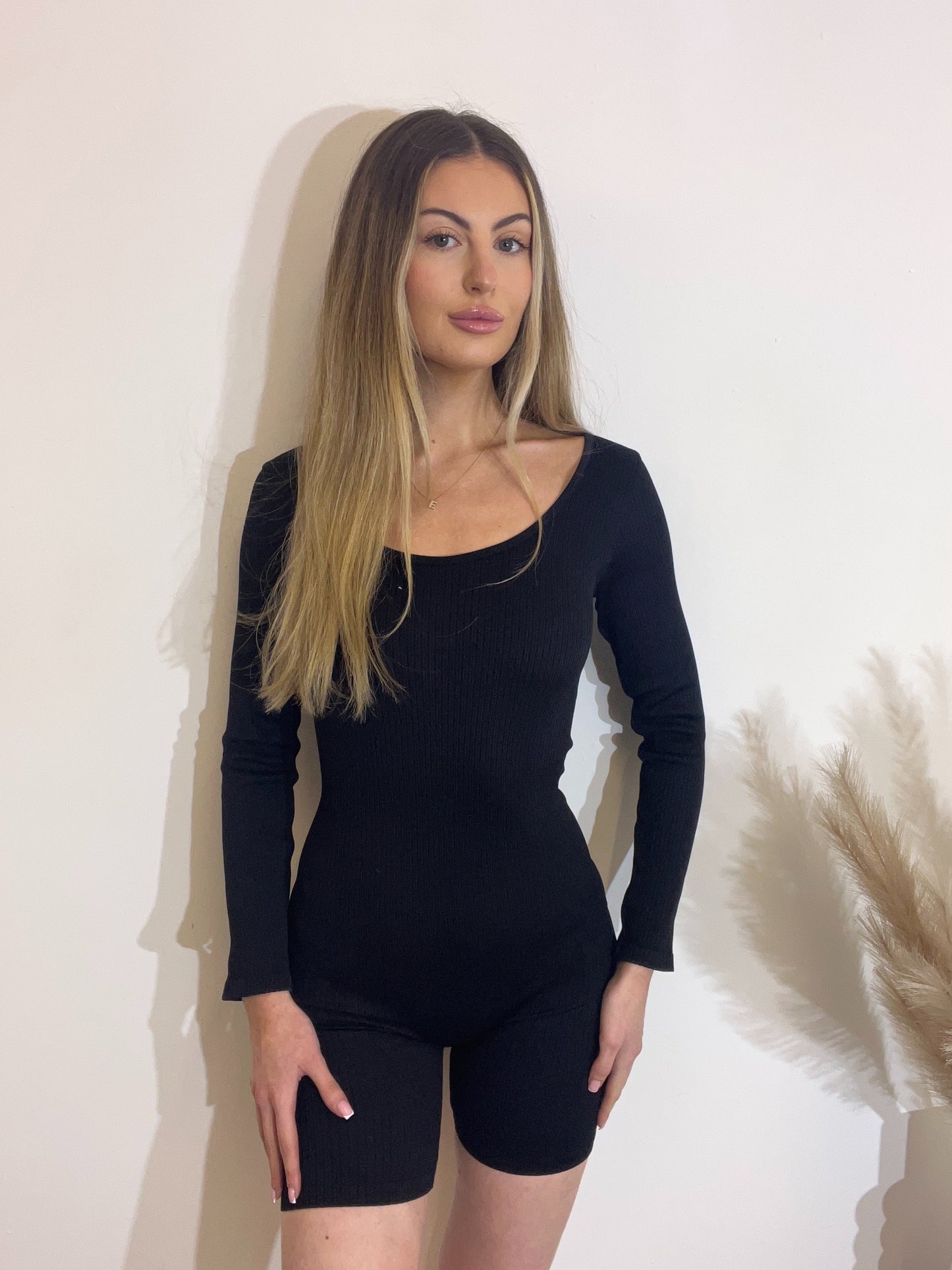 Ribbed Long Sleeve Unitard