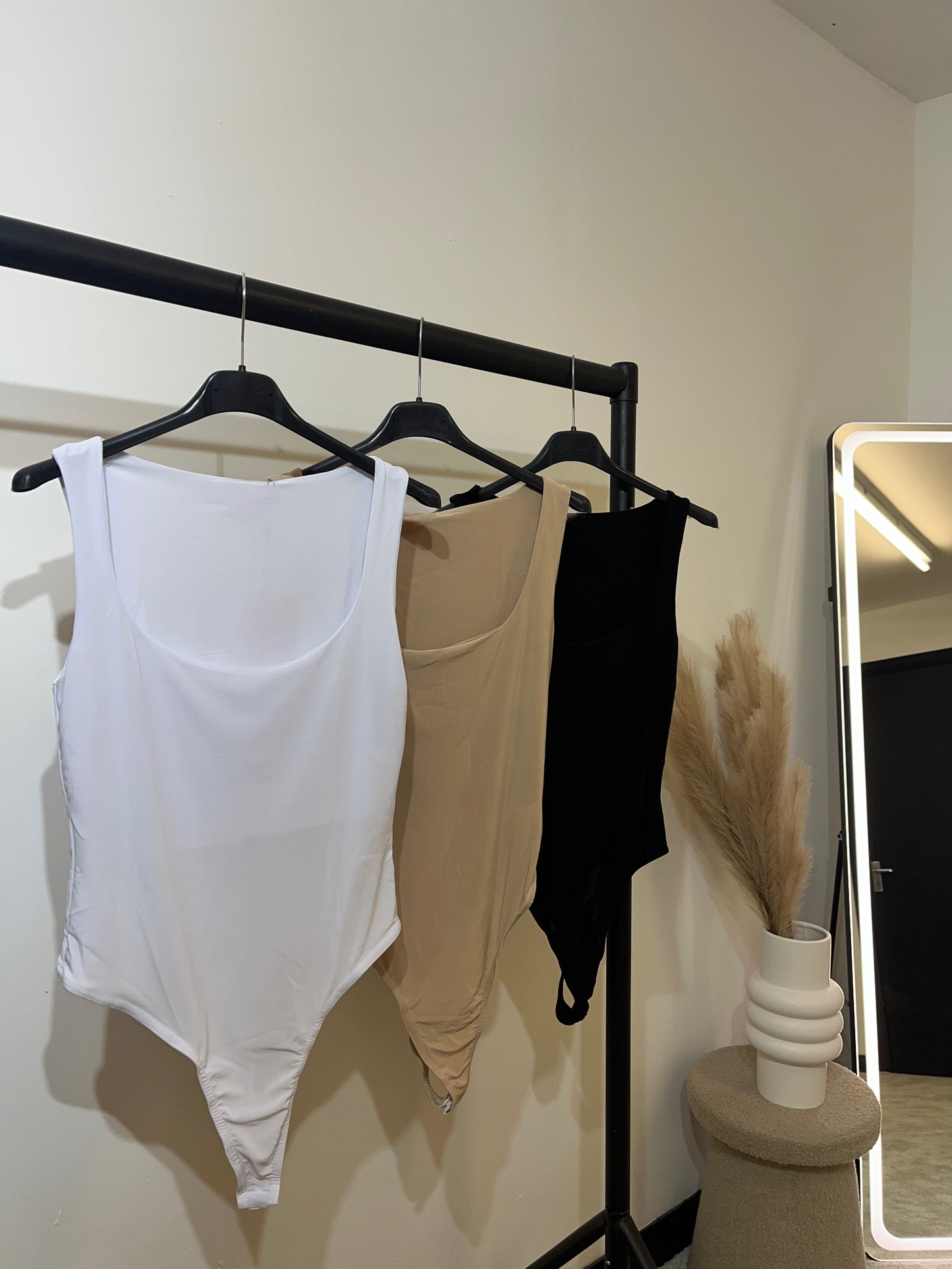 Second Skin Double Lined Slinky Square Neck Shape Stretch Bodysuit