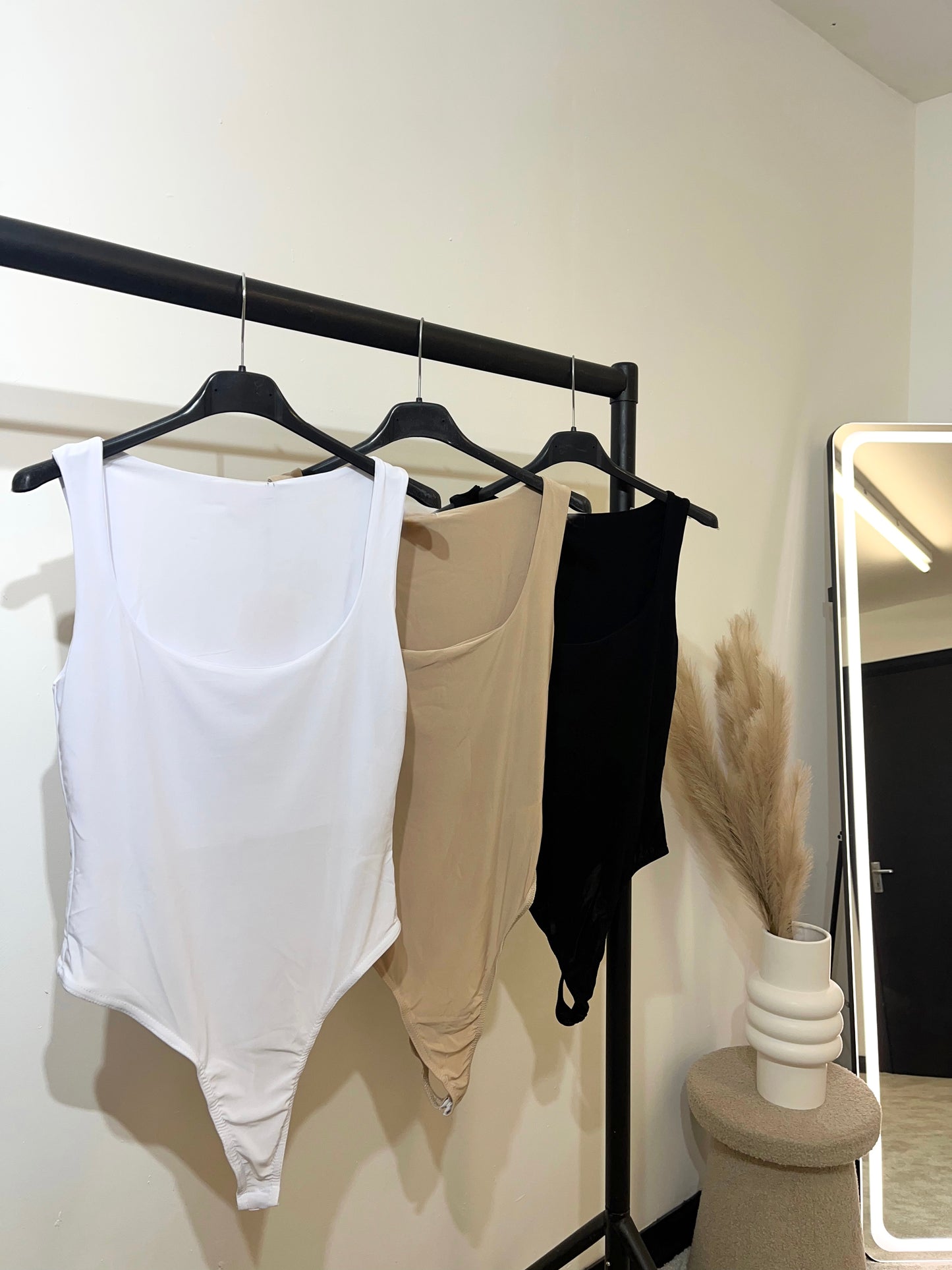 Second Skin Double Lined Slinky Square Neck Shape Stretch Bodysuit
