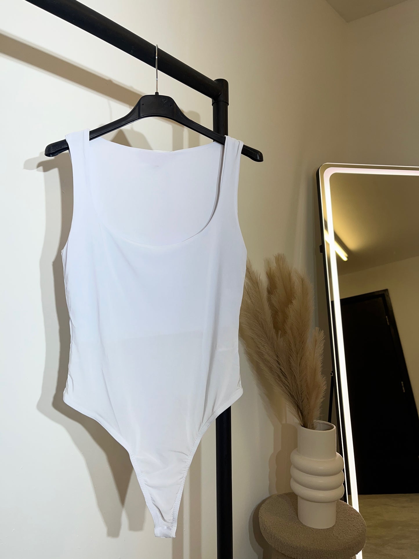 Second Skin Double Lined Slinky Square Neck Shape Stretch Bodysuit