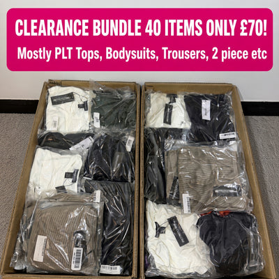 40 ITEM CLEARANCE BUNDLE DEAL - Mostly PLT Tops, Bodysuits, 2 Piece, Trousers etc