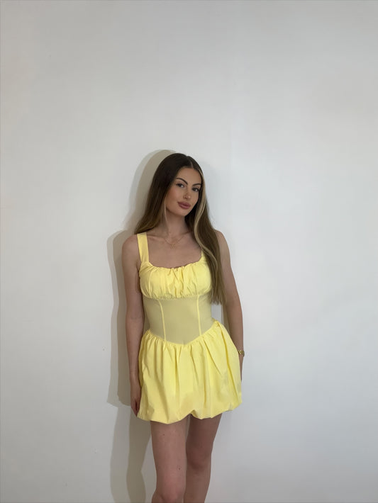 Sleeveless Puff Ball Mini Dress