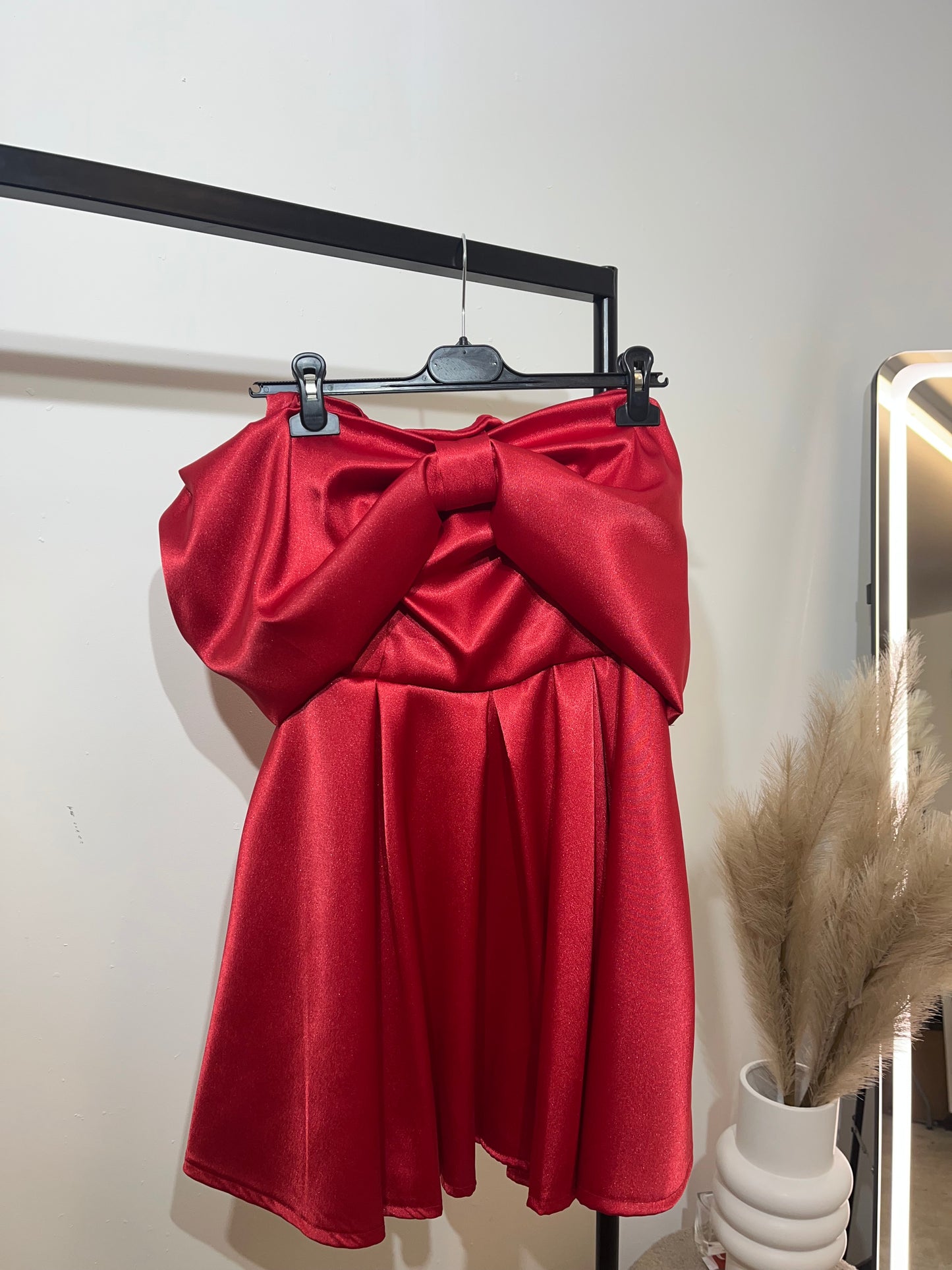Satin Bow Detail Bandeau Dress
