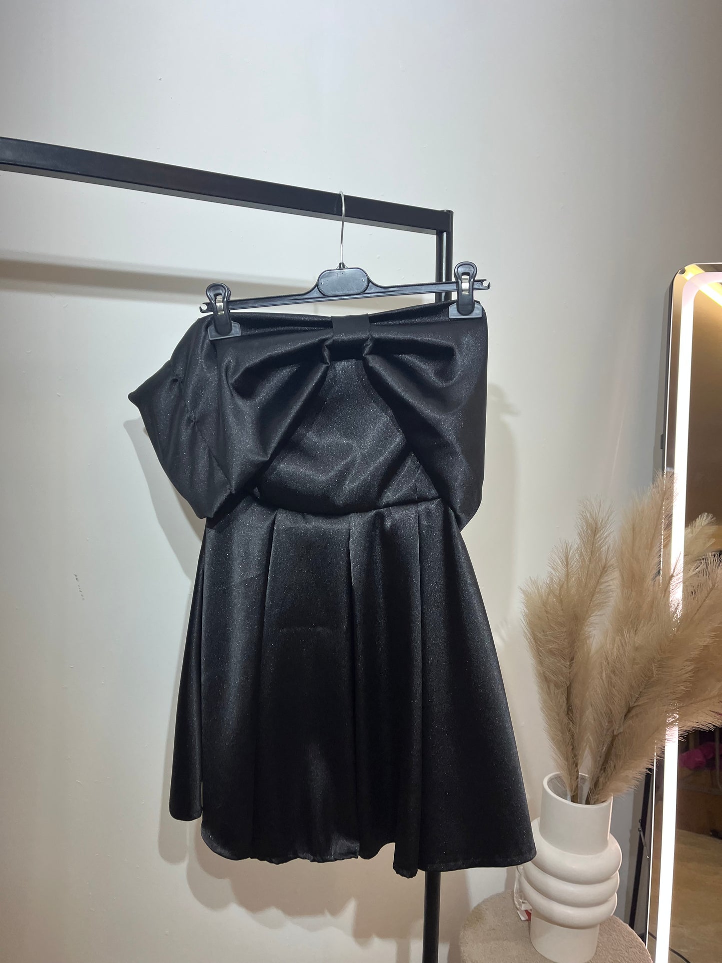 Satin Bow Detail Bandeau Dress