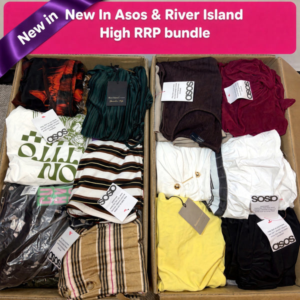 NEW IN 40 piece Asos and River Island high RRP women's clothing wholesale bundle