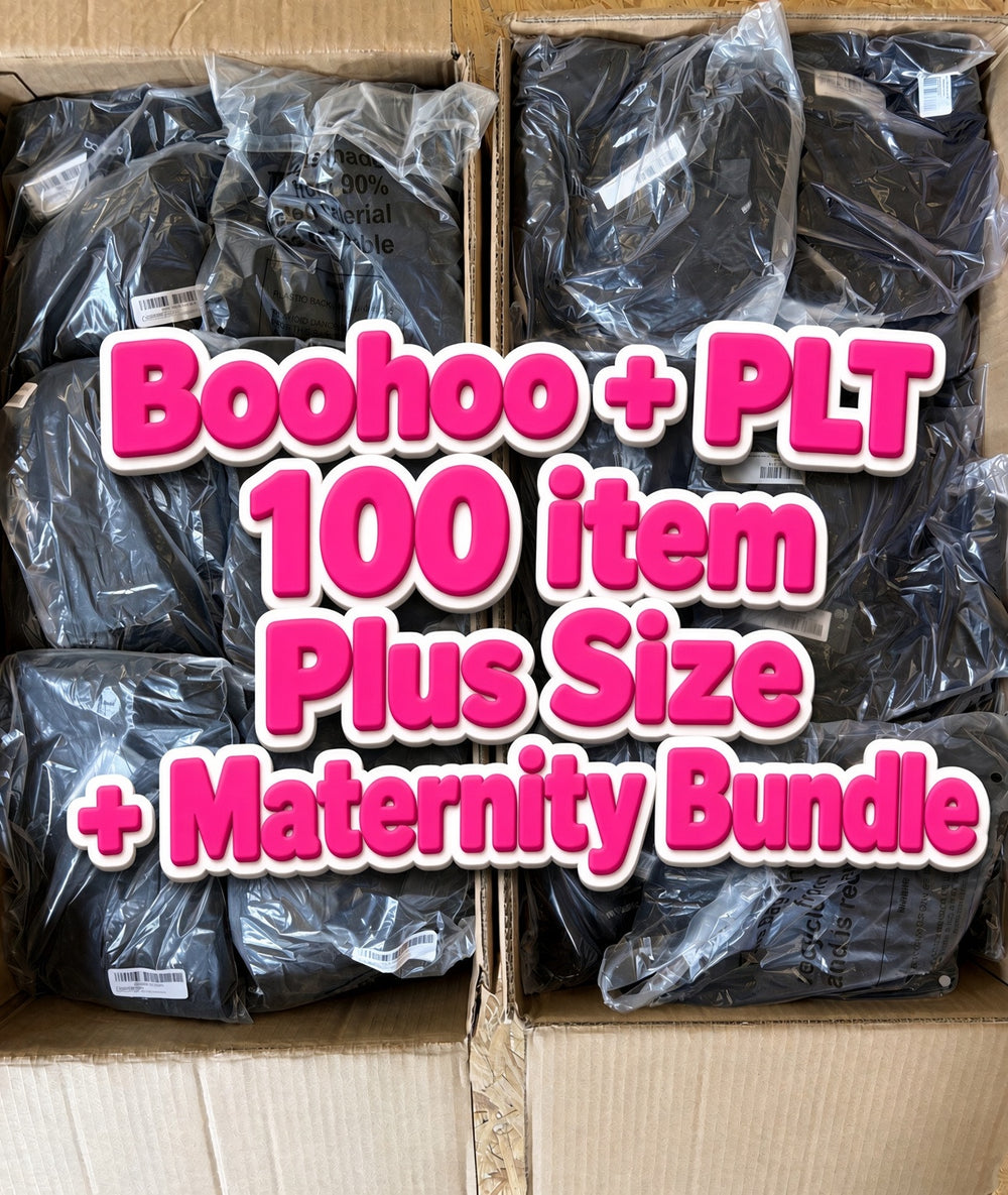 100 Piece Plus Size + Maternity Boohoo and PLT Womens clothing wholesale bundle