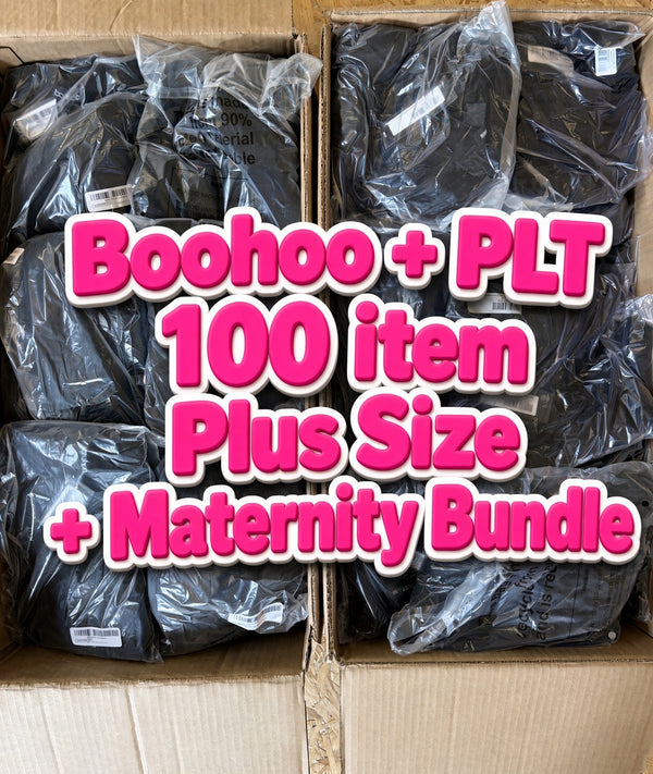 100 Piece Plus Size + Maternity Boohoo and PLT Womens clothing wholesale bundle